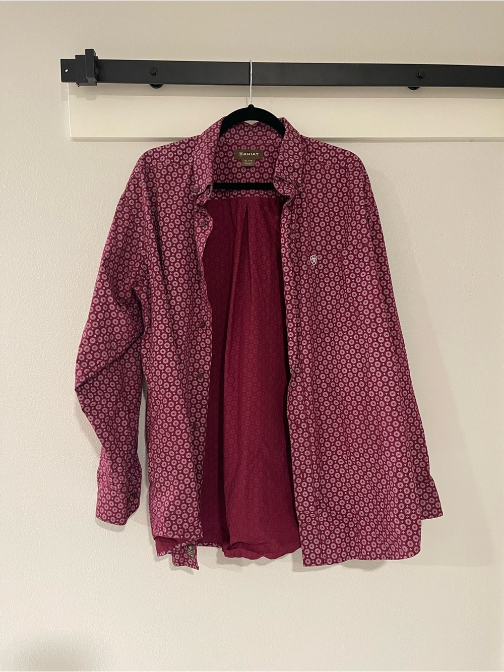 Ariat Men's Maroon Patterned Button-Up shirt
